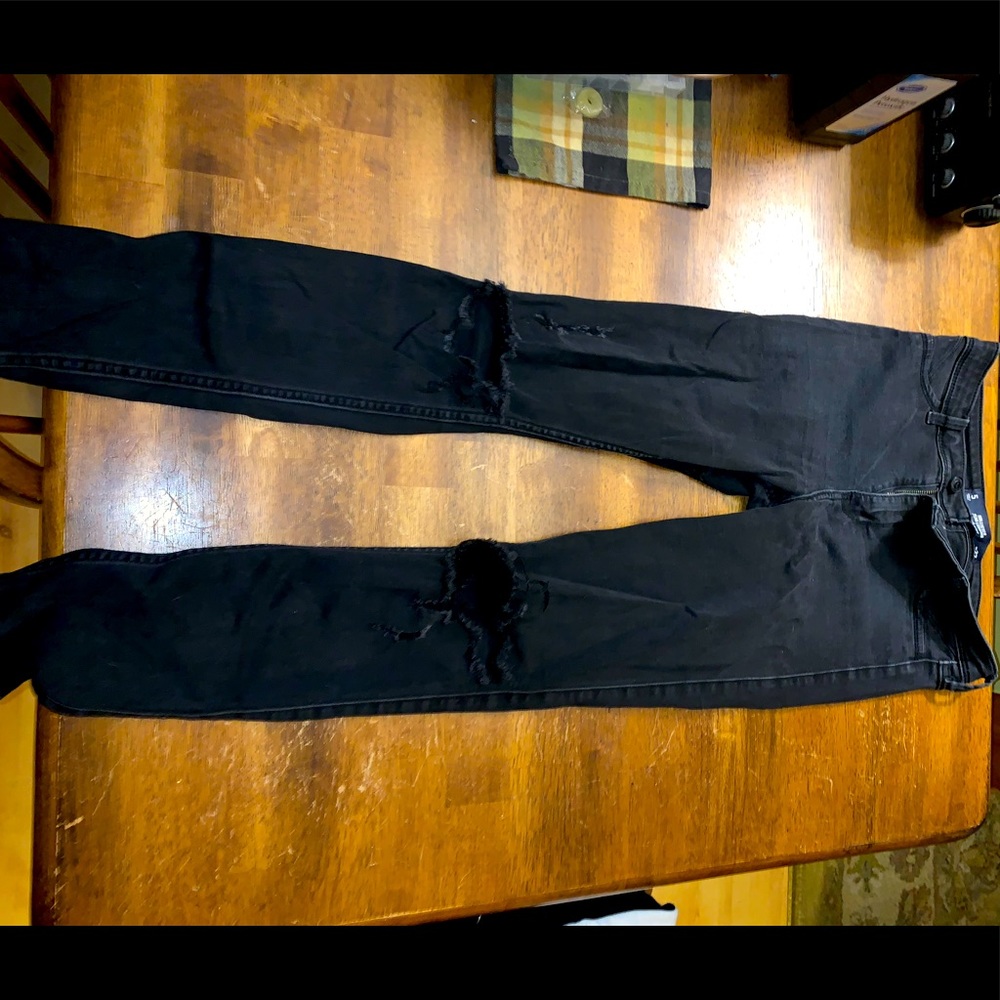 Hollister ripped black jean leggings high rise